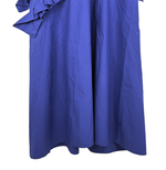 将图片加载到图库查看器，【中古】ドゥロワー Drawer ワンピース ブルー アシンメトリー フリル ノースリーブ ロング コットン100%
