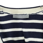 将图片加载到图库查看器，【中古】セオリーリュクス Theory luxe ボーダーカーディガン リブニット シルク ネイビー ホワイト i0703n0126
