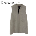 Load image into Gallery viewer, 【中古】Drawer ドゥロワー ノーカラーロングジレ ブラウン ベスト ウール混 シンプル 上品 大人コーデ i0818o00235
