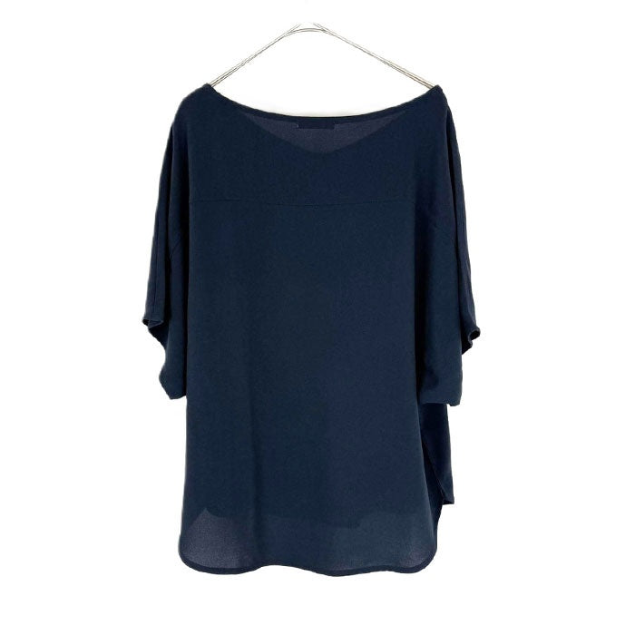 【中古】セオリーリュクス theory luxe カットソー 半袖 透け感 とろみ素材 ネイビー 紺 i0904n0055