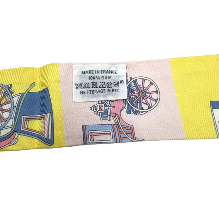 【中古】エルメス HERMES ツイリー スカーフ スリム 馬車 パステルカラー 可愛い マルチカラー i0515lq012104