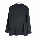 将图片加载到图库查看器，【中古】wb ダブルビー ジャケット 黒 テーラード 1ボタン ストレッチ入り フォーマル i1016n0084
