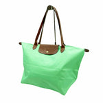 画像をギャラリービューアに読み込む, 【中古】Longchamp ロンシャン トートバッグ グリーン ナイロン×レザー バッグ i1029pq0315
