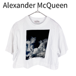 Load image into Gallery viewer, 【中古】アレキサンダー・マックイーン Alexander McQueen スカルプリント クロップドTシャツ ホワイト i1208j0028
