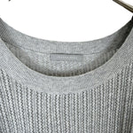 将图片加载到图库查看器，【中古】セオリーリュクス Theory luxe カギ編みリネンニット 七分袖 透け感　ライトグレー i0818n0134
