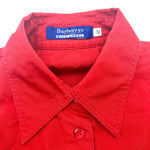 Load image into Gallery viewer, 【中古】バーバリー BURBERRY 長袖シャツ ロゴ刺しゅう Burberrys 鮮やか レッド 赤 h0625aq008
