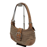 画像をギャラリービューアに読み込む, 【中古】コーチ COACH ハンドバッグ シグネチャー ロゴマーク キャンバス レザー ベージュ ライトブラウン i0627aq02524
