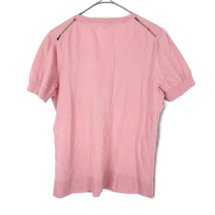 【中古】バーバリー BURBERRY アンサンブルニット 半袖 カーディガン セット コットン くすみピンク i0606aq01520