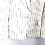 Load image into Gallery viewer, 【中古】アクアスキュータム Aquascutum リネンジャケット ピンストライプ ホワイト ブラック i0413oq0216
