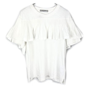 【中古】ヴァレンチノ VALENTINO フリルTシャツ そでフリル カットソー ボリューム 可愛い オフホワイト 白 h0508k011