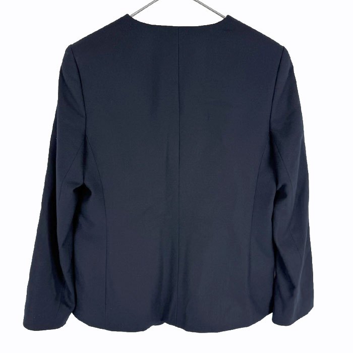 【中古】theory luxe セオリーリュクス ジャケット ネイビー ELLA SAXONY SOFT ウール ノーカラー i0807n0213