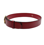 Load image into Gallery viewer, 【中古】GUCCI グッチ レザーベルト レッド ゴールドバックル レディース j0618lq01338

