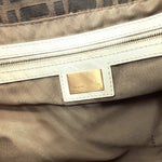 画像をギャラリービューアに読み込む, 【中古】フェンディ FENDI ショルダーバッグ ズッカ柄 白縁 パイピング 大きめ ブラウン ホワイト i0413oq005400
