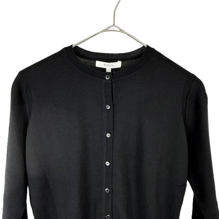 【中古】エポカ EPOCA カーディガン クルーネック アンサンブルセット品	薄手 ブラック 黒 i0818n00410