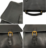 画像をギャラリービューアに読み込む, 【中古】COACH オールドコーチ 906 ビジネスバッグ ブラック レザー j0712oq010103
