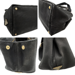 Load image into Gallery viewer, 【中古】プラダ PRADA カナパ トートバッグ 大きめ ロゴ キャンバス ブラック 黒 i0606aq002190
