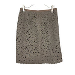 Load image into Gallery viewer, 【中古】スキャパ SCAPA セミタイトスカート カットワークレース 総レース シルク カーキ i0703n0053
