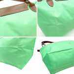 画像をギャラリービューアに読み込む, 【中古】Longchamp ロンシャン トートバッグ グリーン ナイロン×レザー バッグ i1029pq0315
