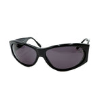 将图片加载到图库查看器，【中古】グッチ GUCCI サングラス 黒縁 サイドワイドシルエット ロゴ ブラック ゴールド i0424lq00144
