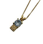 将图片加载到图库查看器，【中古】GIVENCHY ジバンシィ ネックレス ゴールド クリアストーン ロゴ ペンダント i1013tq0274
