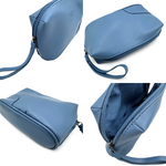 将图片加载到图库查看器，【中古】フェラガモ Ferragamo ノベルティポーチ ストラップ付き シンプル くすみブルー i0731wq0355
