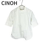 画像をギャラリービューアに読み込む, 【中古】チノ CINOH シャツ 半袖 スタンドカラー ホワイト 白 j0910h01312
