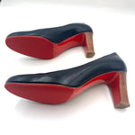 Load image into Gallery viewer, 【中古】クリスチャンルブタン Christian Louboutin パンプス ラウンドトゥ チャンキーヒール ブラック 黒 h0527h02514
