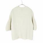 将图片加载到图库查看器，【中古】ドゥロワー Drawer ニット セーター リブ編み 五分袖 クルーネック カシミヤ混 i0421h00315
