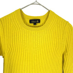 将图片加载到图库查看器，【中古】ドゥロワー Drawer 半袖リブニット リブクルーネックショートスリーブ イエロー くすみカラー i0925i01015
