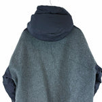 画像をギャラリービューアに読み込む, 【中古】ENFOLD エンフォルド 中綿ダウンコート ネイビー×グレー 36 異素材切替 フード付き i1226t00635
