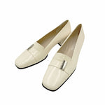 画像をギャラリービューアに読み込む, 【中古】グッチ GUCCI パンプス ローファー スクエアトゥ ローヒール クリーム j0903dq02120
