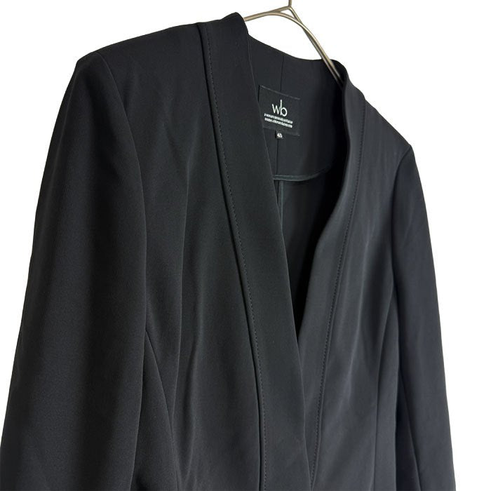 【中古】wb ダブルビー ジャケット 黒 テーラード 1ボタン ストレッチ入り フォーマル i1016n0084