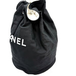 Load image into Gallery viewer, 【中古】シャネル CHANEL ノベルティバッグ プールバッグ 巾着 ロゴ シンプル ブラック ホワイト i0727tq00440
