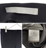 Load image into Gallery viewer, 【中古】セオリーリュクス theory luxe パンツ 38 ブラック テーパード ストレート ナイロン混 タグ付き 未使用 j0817n0026
