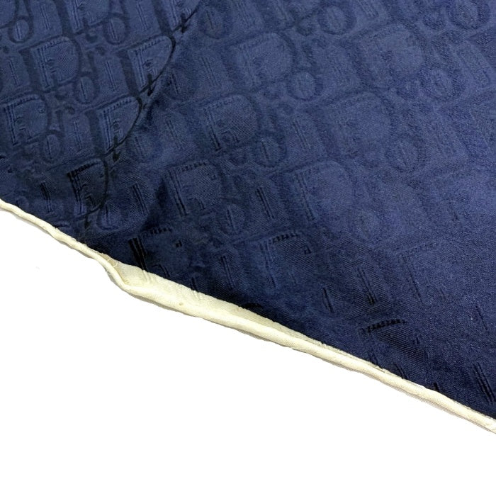 【中古】クリスチャンディオール Christian Dior スカーフ 大判 ロゴ総柄 パイピング ネイビー アイボリー i0601oq00457