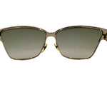 将图片加载到图库查看器，【中古】グッチ GUCCI サングラス ゴールドフレーム ハーフリム風 サイド布 グリーン系レンズ i0522lq01260
