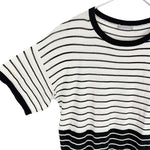 Load image into Gallery viewer, 【中古】セオリーリュクス theory luxe ボーダー ニット トップス 半袖 白 黒 38 i0818n0184
