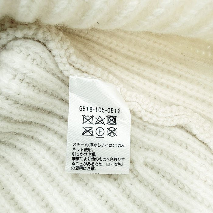 【中古】ドゥロワー Drawer ニット セーター リブ編み 五分袖 クルーネック カシミヤ混 i0421h00315