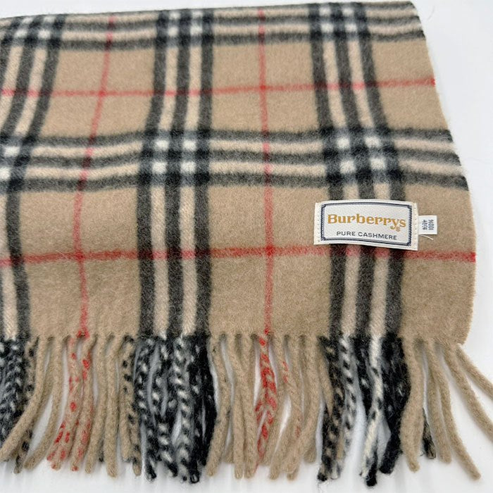 【中古】バーバリー BURBERRY ストール マフラー カシミア チェック ベージュ i1012oq00446
