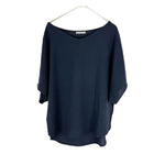 将图片加载到图库查看器，【中古】セオリーリュクス theory luxe カットソー 半袖 透け感 とろみ素材 ネイビー 紺 i0904n0055
