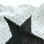 将图片加载到图库查看器，【中古】カリマール Calimar ニットストール マフラー 星柄 スター 透け感 ブラック ホワイト 黒 白 i0127m0076
