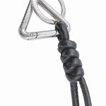 Load image into Gallery viewer, 【中古】ボッテガヴェネタ BOTTEGA VENETA キーリング トライアングル カラビナ レザー ブラック j0805dq009132
