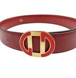 Load image into Gallery viewer, 【中古】GUCCI グッチ レザーベルト レッド ゴールドバックル レディース j0618lq01338
