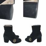 画像をギャラリービューアに読み込む, 【中古】グッチ GUCCI GGマーモント ショートブーツ ブラック GG金具 i1207oq001130
