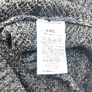 【中古】アーペーセー A.P.C. ニット 肩ボタン ミックス糸 クルーネック ネイビー ベージュ h0523n004