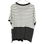 Load image into Gallery viewer, 【中古】セオリーリュクス theory luxe ボーダー ニット トップス 半袖 白 黒 38 i0818n0184
