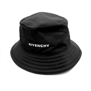 【中古】ジバンシィ GIVENCHY バケットハット 帽子 ロゴ刺しゅう 光沢 おしゃれ ブラック 黒 h1223lq00193