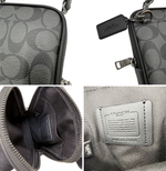 Load image into Gallery viewer, 【中古】COACH コーチ シグネチャー ショルダーバッグ ブラック グレー  レザー メンズ レディース クロスボディバッグ 斜め掛け j0405oq01692
