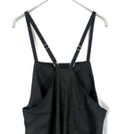 Load image into Gallery viewer, 【中古】栗原はるみ KURIHARA HARUMI サロペットスカート ロング 裾スリット リネン混 ブラック 黒 h1223rq0166
