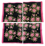 Load image into Gallery viewer, 【中古】フェイラー FEILER ハンカチ 大判 3枚セット 花柄 ブラック パープル ブラウン i0728tq0051
